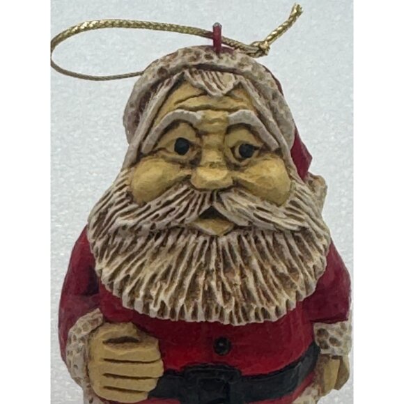 Vintage Steve Tunturi Whittlers Workshop Hand Carved Santa Claus Ornament Figuri - Picture 5 of 6